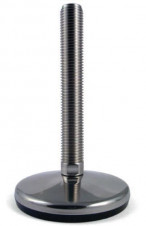 Stainless steel feet – heavy load – Stainless steel adjustable feet Ø 150, 10° tilting screw, vulcanized pad